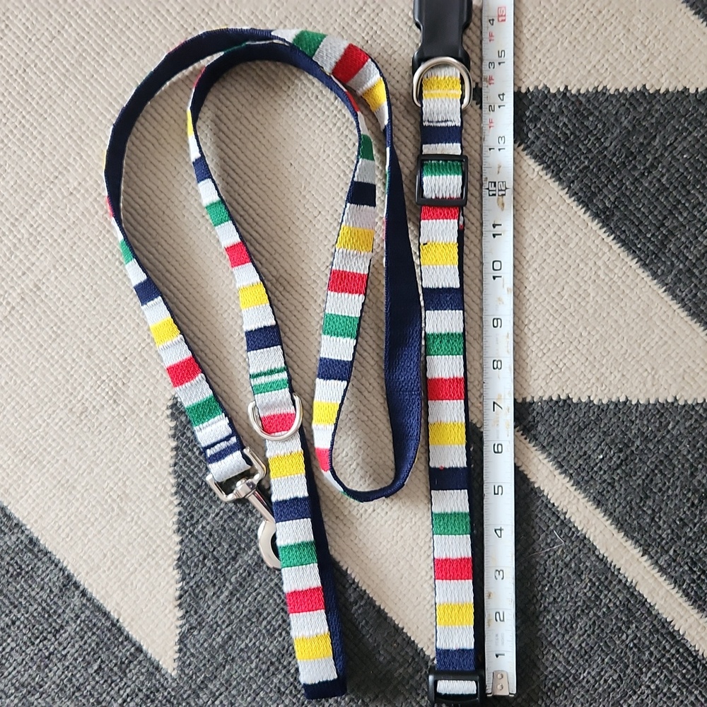 HBC (Hudson's Bay Company) Stripe Dog Collar And Leash - Picture 6 of 6